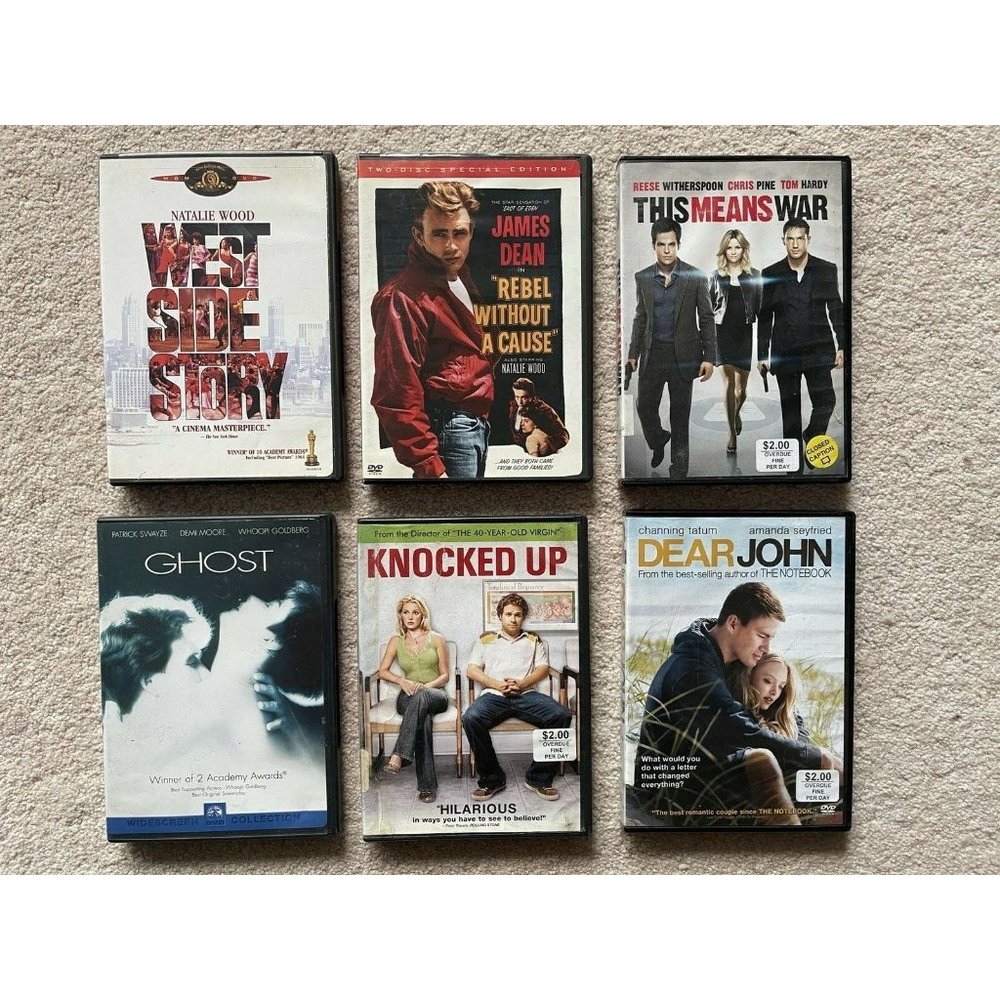 DVD's -West Side Story-Rebel w/o Cause-Ghost-This Means War-Knocked Up-Dear John